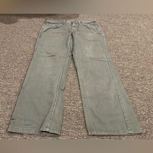 Urban Pipeline Slim Straight Men's Wide Leg Olive Green Jeans 32/30